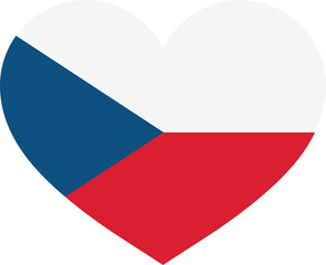 Czech heart flag . Czech Republic love symbol . Czech flag in heart shape . Vector illustration