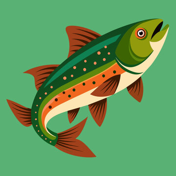 recommend clip art: Trout fish vector illustration on a white background 