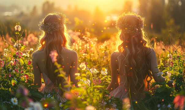 Wiccan Women's Spring Equinox Ritual, Nature Meditation with Blossoms - Spiritual Wellness, Pagan Neopagan Ceremony