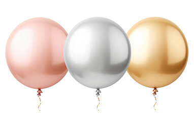 Iridescent Giant Balloons Isolated On Transparent Background PNG.