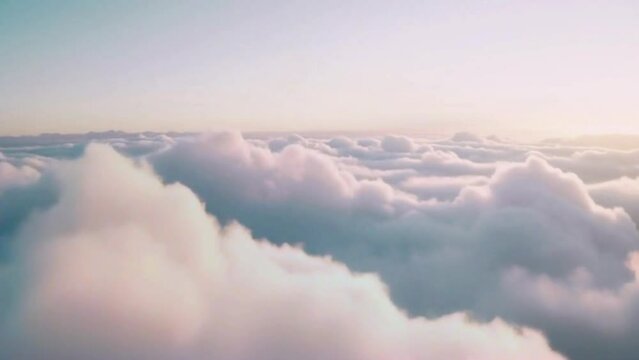 Soft, fluffy clouds drifting across a pastel-colored sky, perfect for calming and serene backgrounds, , Abstract motion background 4K High-Quality Background video