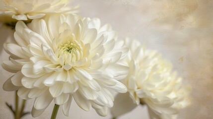Delicate textures and a close up focus capture the essence of love and tenderness in a white chrysanthemum
