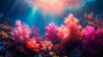 Richly Colored Coral Reef in Ocean Depths