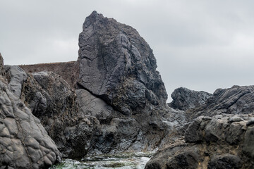 close-up details of the island of Stromboli