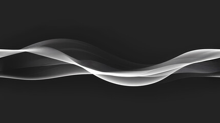 Elegant White Waves Against a Dark Background