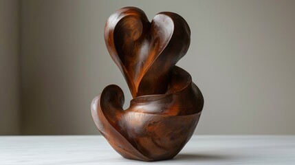 A Captivating Coffee Sculpture: Heart-Shaped Art Piece Generative AI