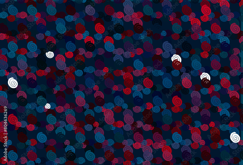 Poster light blue, red vector template with bubble shapes.