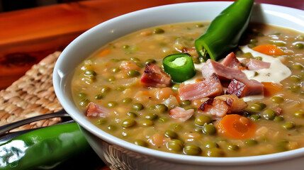 Smoked pork and split pea soup