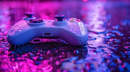 Modern futuristic joystick on a blue background