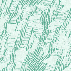 Aegean teal light soft wave linen pattern background. Broken line stripe border effect for rustic coastal marine surface design. 