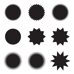 Sparkle star icon collection. Twinkling stars symbol in black design. Vector illustration.