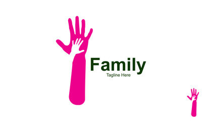 Obraz premium Family Logo Design Template With Family Hand.