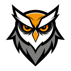 predatory owl logo vector art illustration