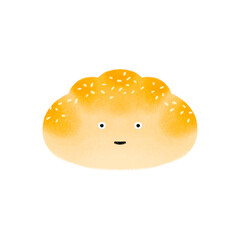 cute morning Hong Kong style cocktail bun bread breakfast character hand drawn food recipe cookbook picture book children's book food culture menu trendy illustrations with transparent background PNG