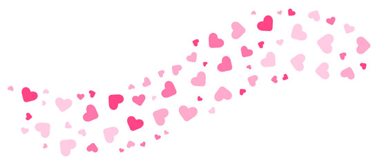 Pink heart particle simple decoration. Vector illustration.