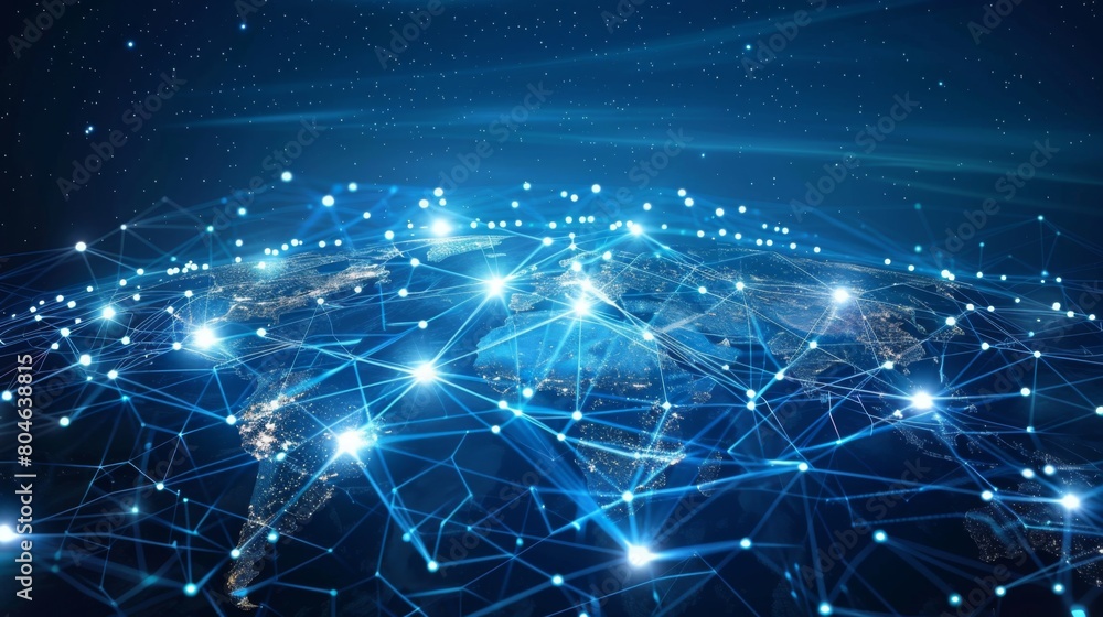 Aufkleber global communication network concept. digital transformation.