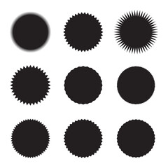 Set stars line art icon. Vector four-pointed star for logo, social media stories