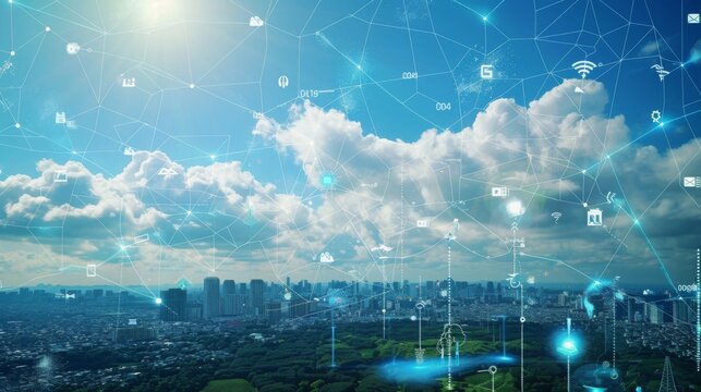 Global communication network concept. Environmental technology. Sustainable development goals. SDGs.
