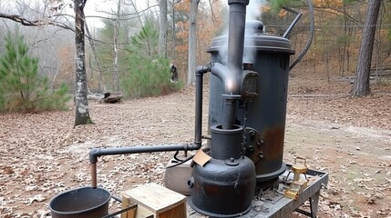 These photos capture the essence of a moonshine still, where the air is thick with anticipation and the promise of illicit pleasure