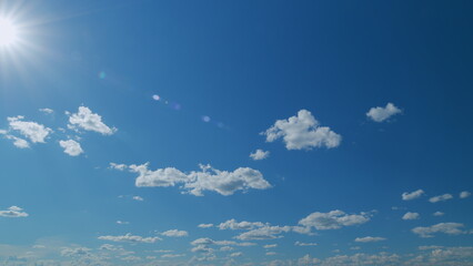 Bright clear skywith beautiful layered cloudscape. Nature weather blue sky. Weather background....