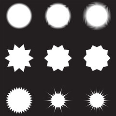 Black stars icon set. Stars collection. Star icon collection. Different star shapes. Sparkle star icon set. Vector graphic