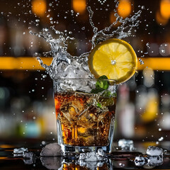 Colorful cocktail splashes in vibrant photo