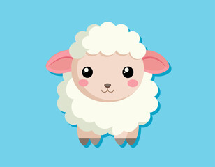 Ilustración de icono del vector de dibujos animados de ovejas. Estilo de caricatura plano. Ilustración de ovejas.