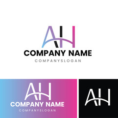 Fototapeta premium AH Initial logo design 