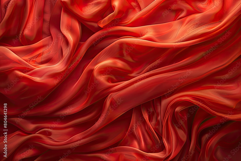 Aufkleber a red fabric with a pattern of waves. the fabric is very soft and smooth