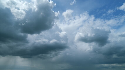 Raining tornado cloudy motion. Gale cloudscape. Thunderstorm on heaven. Threatening rain. Timelapse.