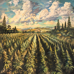 Fototapeta premium Hemp farm AI interpretation