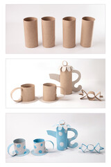 DIY, tutorial, step by step instruction, how to make teapot form paper,