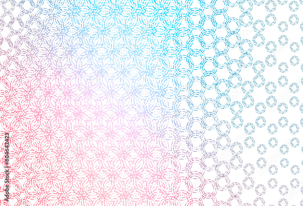 Poster light blue, red vector texture with disks.