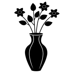 Blooming Beauty: Captivating Graphics of Flower Vase Illustrations