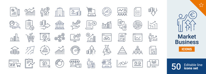 Market icons Pixel perfect. shop, finance, money, ...	
