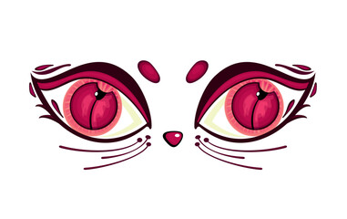 Cat cute face. Little sweet art . Decor Wall design. Abstract inspiration sketch baby shower pet animal kitten girl bow