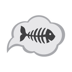Fish sceleton vector icon .Vector illustration. Vector illustration