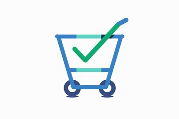 Shopping cart with check mark concept illustration