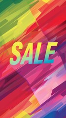 Eye-catching poster with the word sale on a colorful abstract background