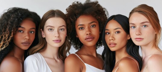 Fototapeta premium Diverse beauty: women of different ethnicities
