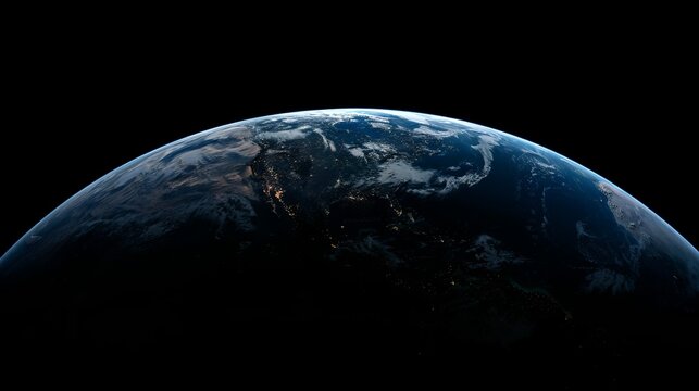 Twilight glow over eath from space