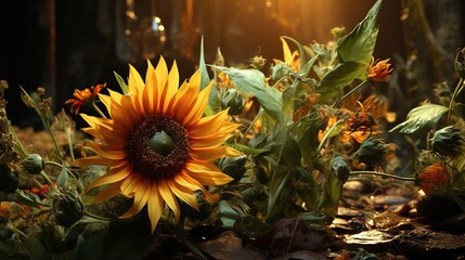 sunflower and bee