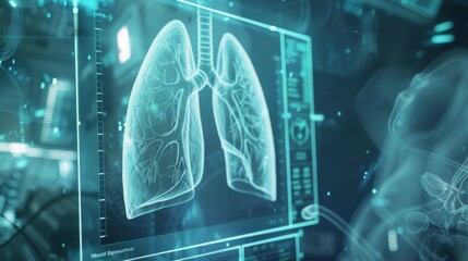 Medical technology diagnostics concept.Medicine doctor and stethoscope working with Human lungs with Ai medical technology