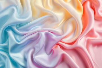 Fototapeta premium Gentle Whirl of Pastel Silks. A Delicate Dance of Soft Tones in Fabric.