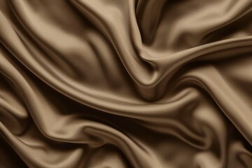 Obraz premium Espresso Elegance. Sumptuous Silk Fabric with Deep Coffee Tones in Graceful Folds.