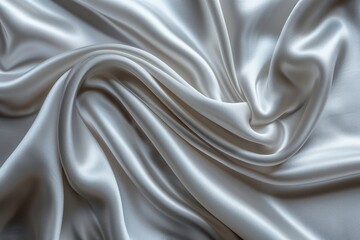 Fototapeta premium Whispers of White. Pure Silk Draping in Elegant Swirls of Timeless Grace.