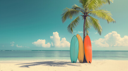 Tropical Beach Surfing Day