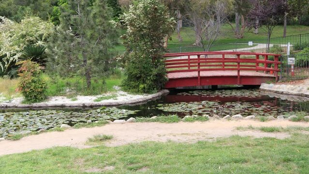 Los Angeles, California: The Doris Japanese Garden at Kenneth Hahn State Recreation Area. Is a State Park unit of California in the Baldwin Hills Mountains of Los Angeles