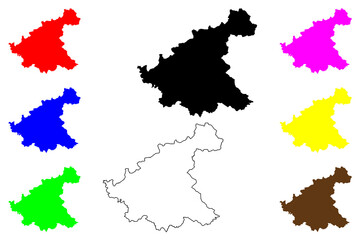 Obraz premium Rieti province (Italy, Italian Republic, Lazio region) map vector illustration, scribble sketch Province of Rieti map