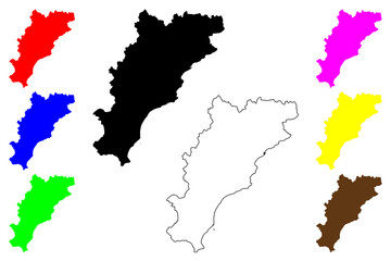 Savona province (Italy, Italian Republic, Liguria region) map vector illustration, scribble sketch Province of Savona map